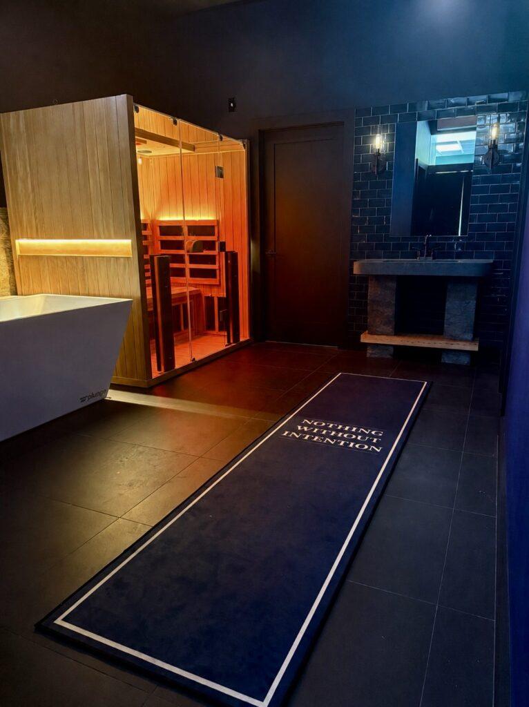 Infrared sauna and cold plunge recovery room